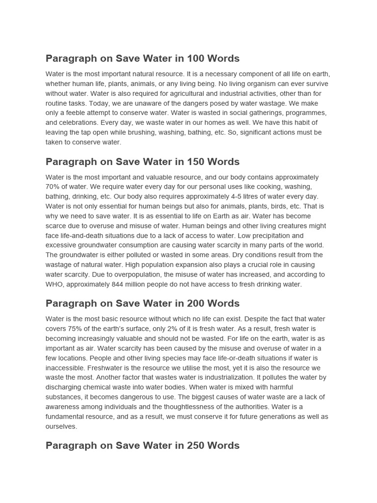 Save Water | PDF | Water | Water Conservation