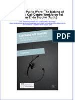 Download textbook Language Put To Work The Making Of The Global Call Centre Workforce 1St Edition Enda Brophy Auth ebook all chapter pdf 