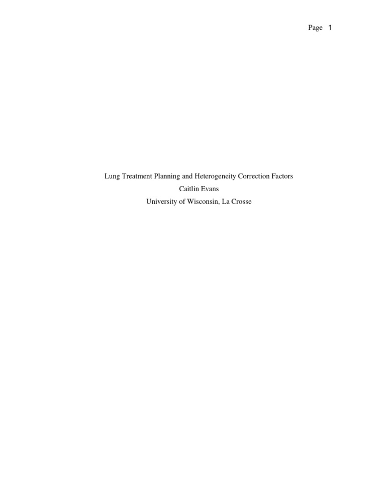Lung Treatment Planning & Dose Correction | PDF | Attenuation ...
