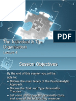 The Individual &amp The Organisation-Part 1-Lecture 4