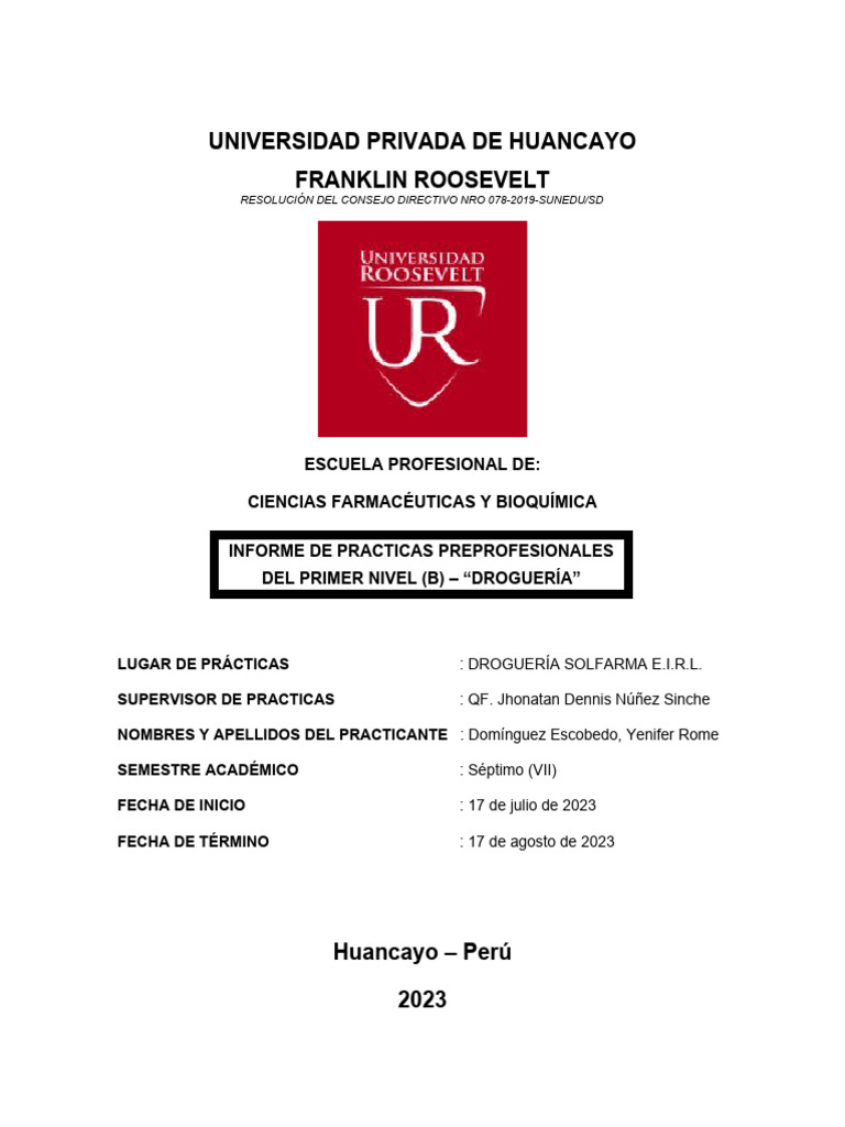 Informe Yenifer | PDF | Medicamentos con receta | Farmacia