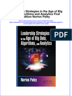 Textbook Leadership Strategies in The Age of Big Data Algorithms and Analytics First Edition Norton Paley Ebook All Chapter PDF