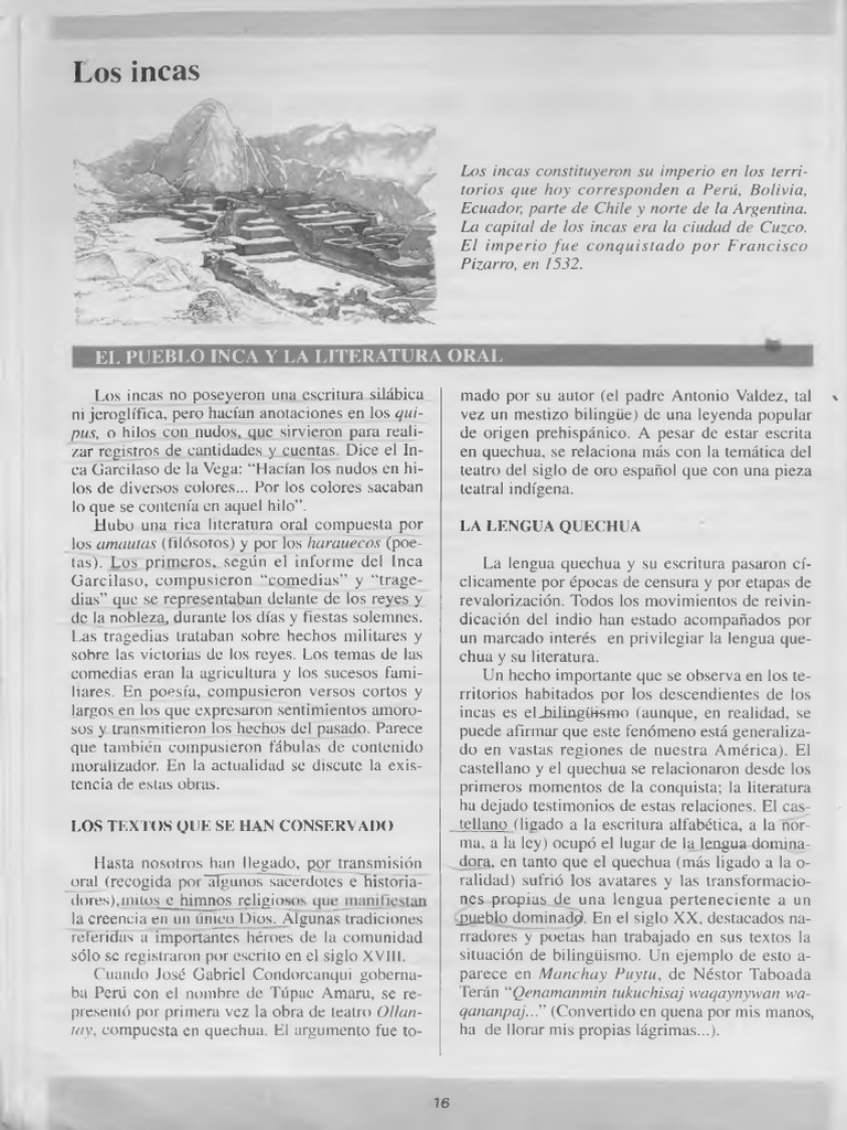 Lit Incaica | PDF | Imperio Inca | Perú