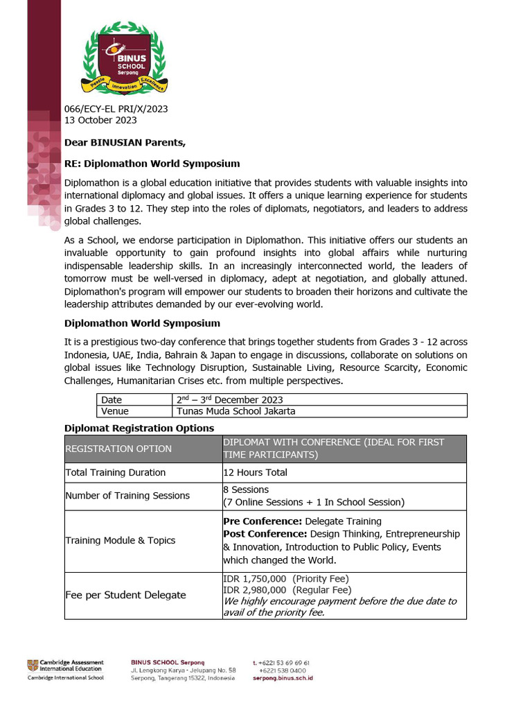Diplomathon World Symposium 2023 Details | PDF | Career & Growth