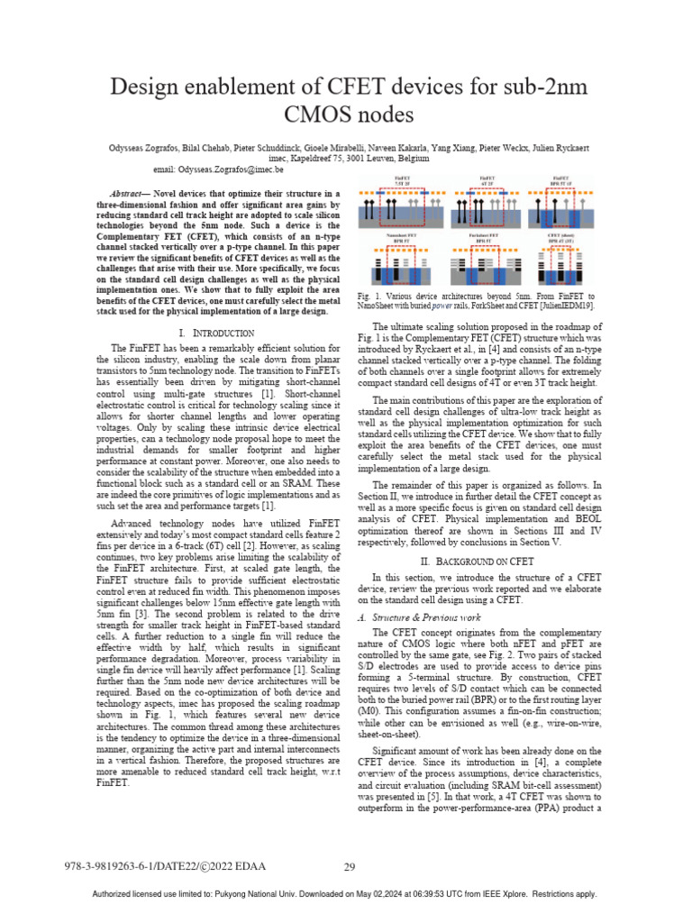 Design Enablement of CFET Devices For Sub-2nm CMOS Nodes | PDF | Cmos ...