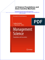 Download textbook Management Science Foundations And Innovations Carolina Machado ebook all chapter pdf 
