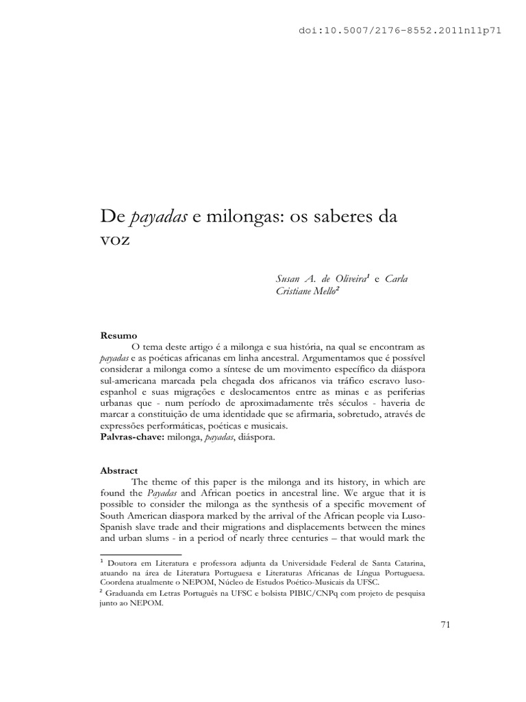 Oliveira Susan Mello Carla De Payadas E Milongas Os Saberes Da