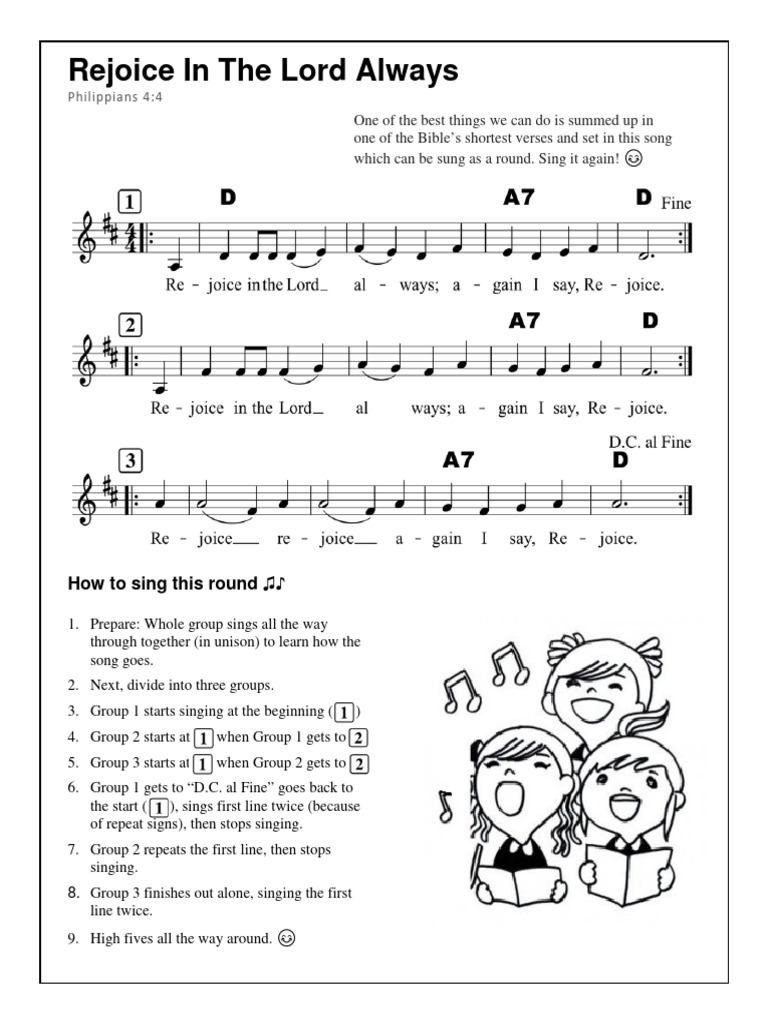 Singing Philippians 4:4 in Rounds | PDF