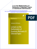 Textbook Lectures On The Mathematics of Quantum Mechanics Ii Selected Topics 1St Edition Gianfausto Dellantonio Ebook All Chapter PDF