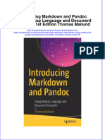 Full Chapter Introducing Markdown and Pandoc Using Markup Language and Document Converter 1St Edition Thomas Mailund PDF