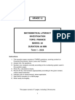 Maths Lit Grade 12 Investigation Term 1 2024