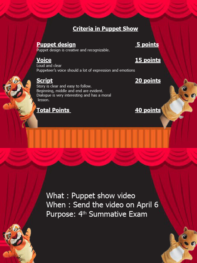 Puppet Show Evaluation Criteria | PDF