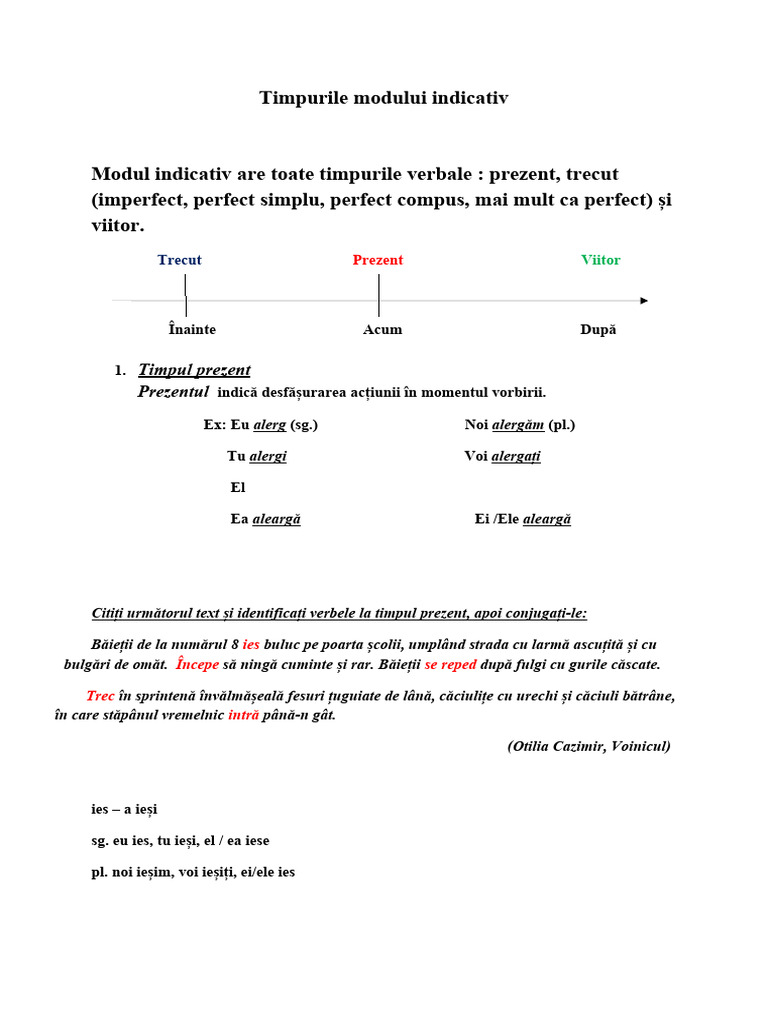 Timpurile Verbului | PDF
