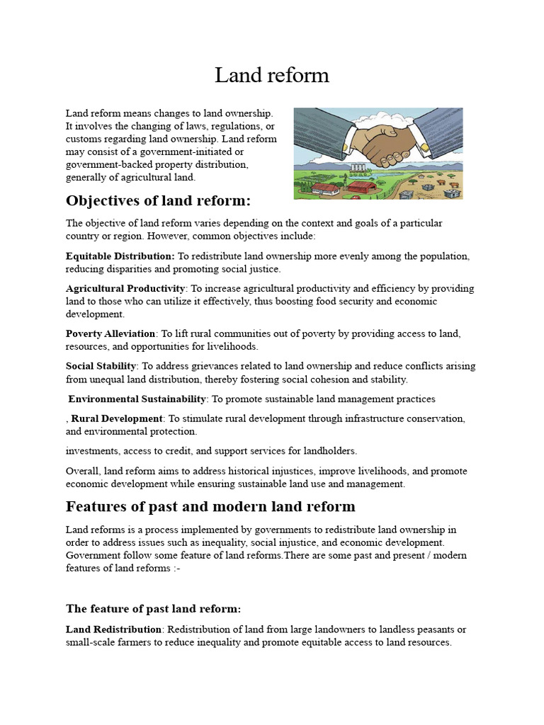 Land Reform 2 | PDF | Land Reform | Sustainability