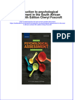 Full Chapter Introduction To Psychological Assessment in The South African Context 5Th Edition Cheryl Foxcroft PDF