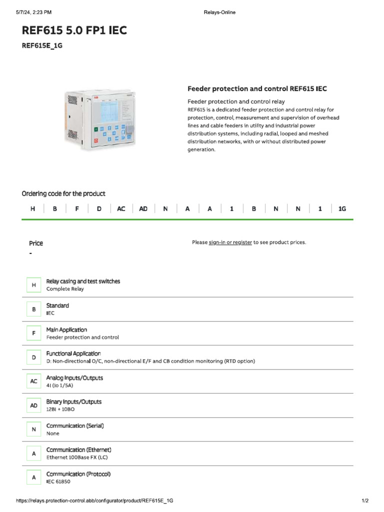 REF615 | PDF