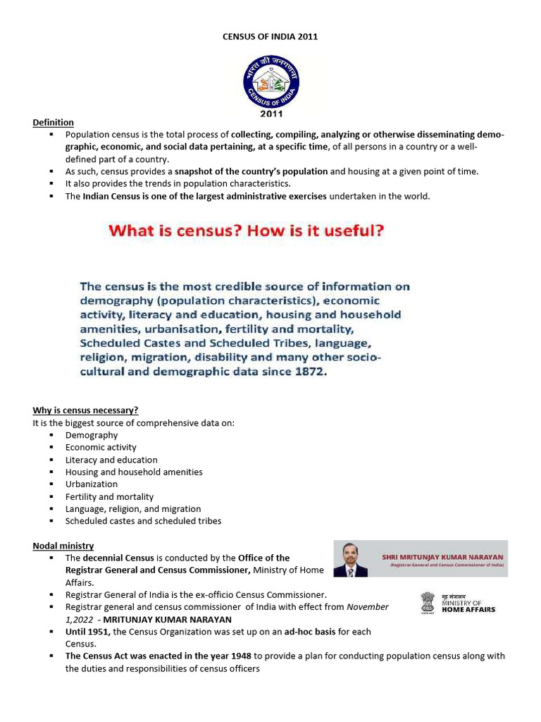 India Census 2011 Overview and Insights | PDF | South Asia