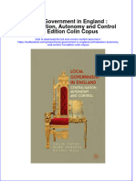Download textbook Local Government In England Centralisation Autonomy And Control 1St Edition Colin Copus ebook all chapter pdf 