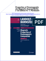 Textbook Magnetic Properties of Paramagnetic Compounds Magnetic Susceptibility Data Part 3 1St Edition R T Pardasani Ebook All Chapter PDF