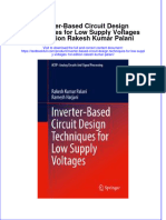 Textbook Inverter Based Circuit Design Techniques For Low Supply Voltages 1St Edition Rakesh Kumar Palani Ebook All Chapter PDF