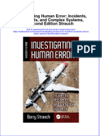 Textbook Investigating Human Error Incidents Accidents and Complex Systems Second Edition Strauch Ebook All Chapter PDF