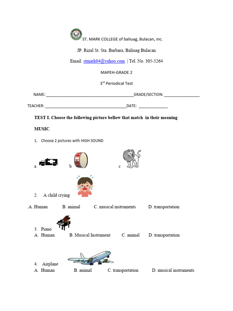 Grade 2 Mapeh 3rd Periodical Test Pdf Carbohydrates Foods