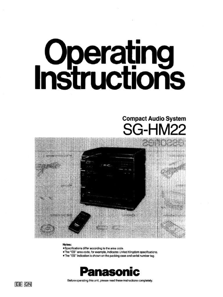 Panasonic Compact Audio System hm-sg22 | PDF