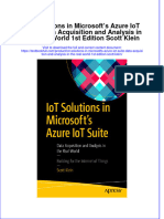 Textbook Iot Solutions in Microsofts Azure Iot Suite Data Acquisition and Analysis in The Real World 1St Edition Scott Klein Ebook All Chapter PDF