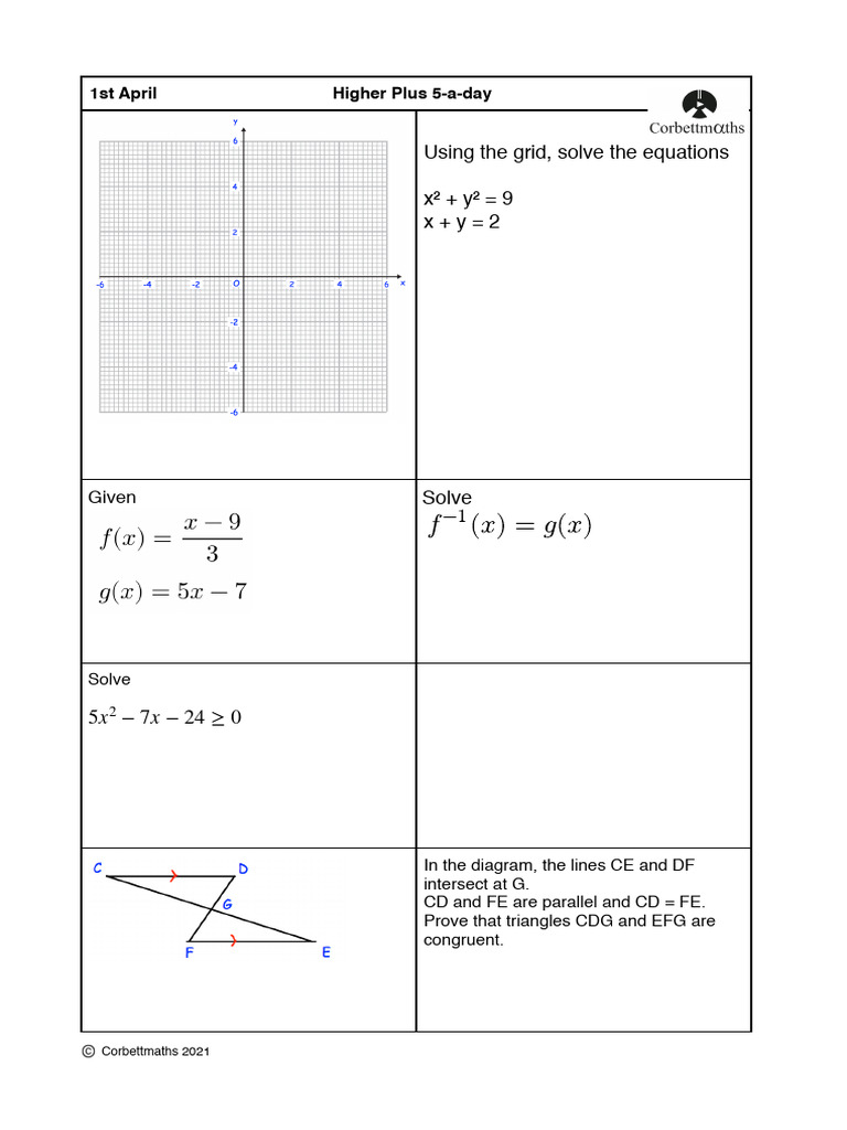 Higher Plus April | PDF | Area | Geometry