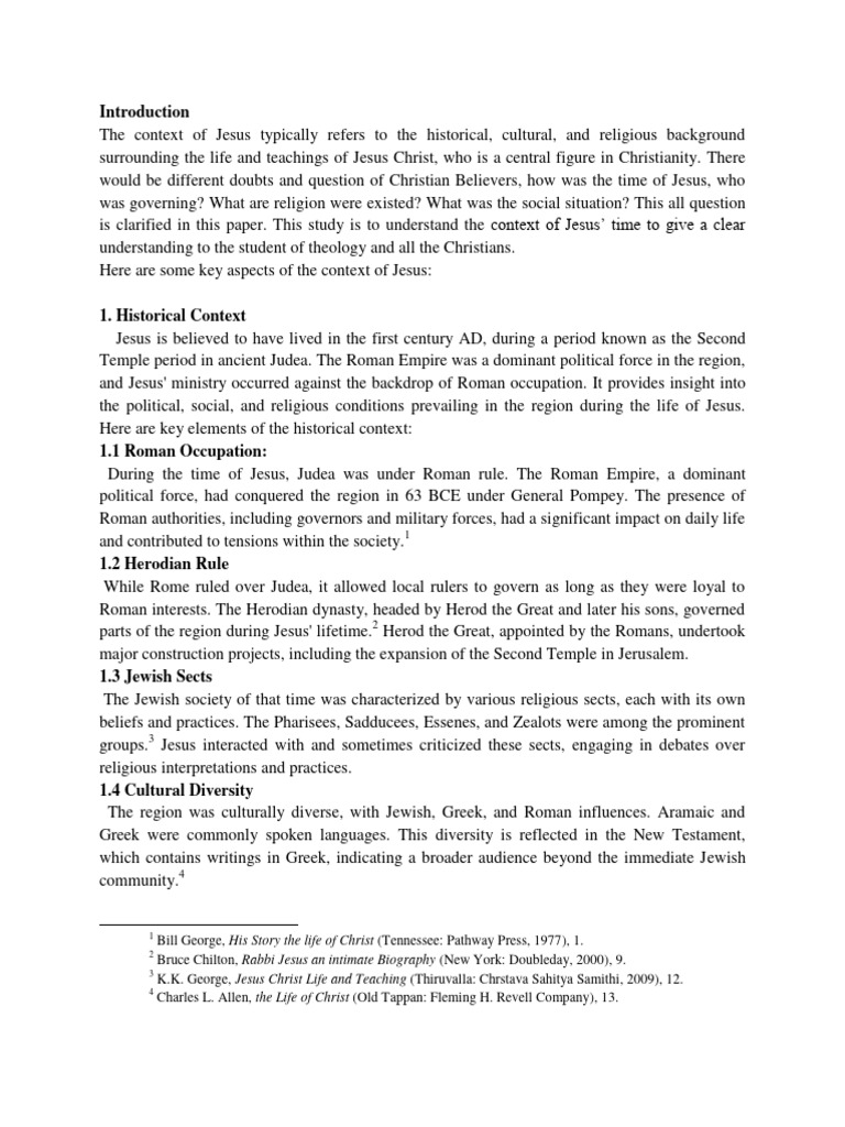 Context of Jesus' Life and Teachings | PDF | Jesus | Herod The Great