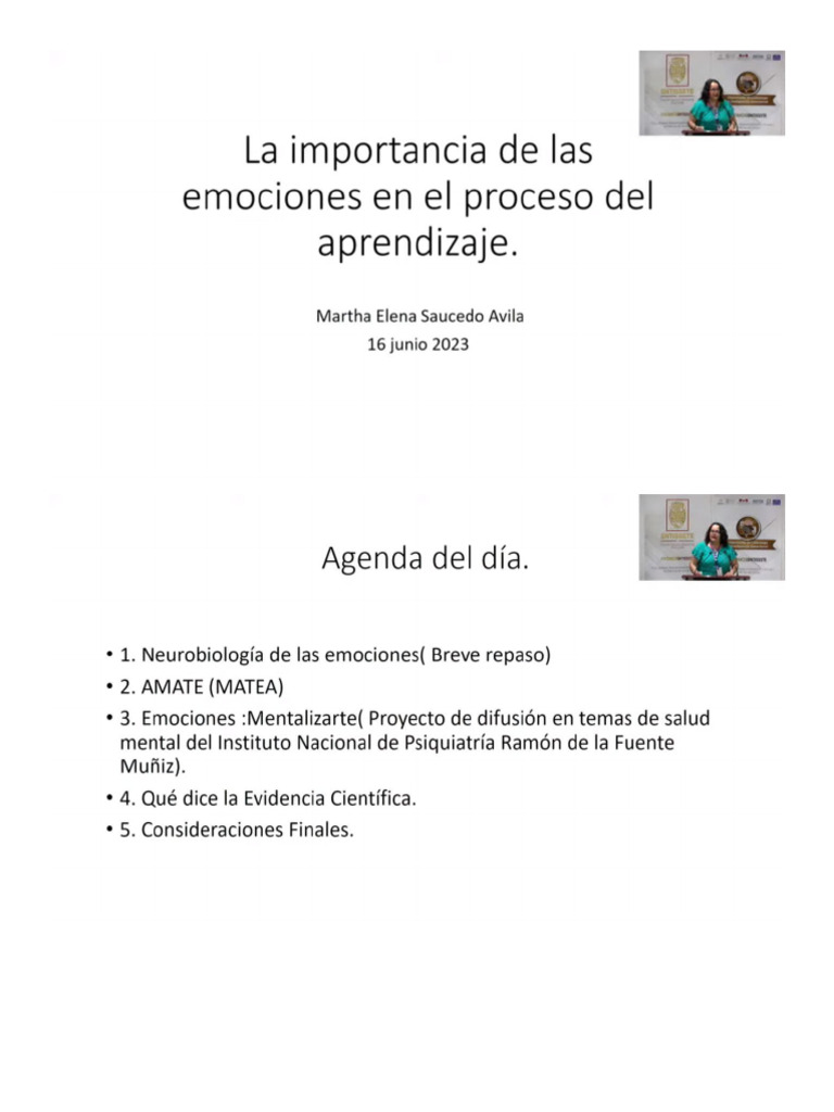 LA IMPORTANCIA DE LAS EMOCIONES EN LOS PROCESOS DE APRENDIZAJE | PDF