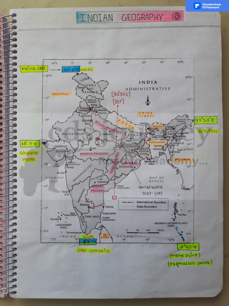 Indian Geography Class Notes | PDF