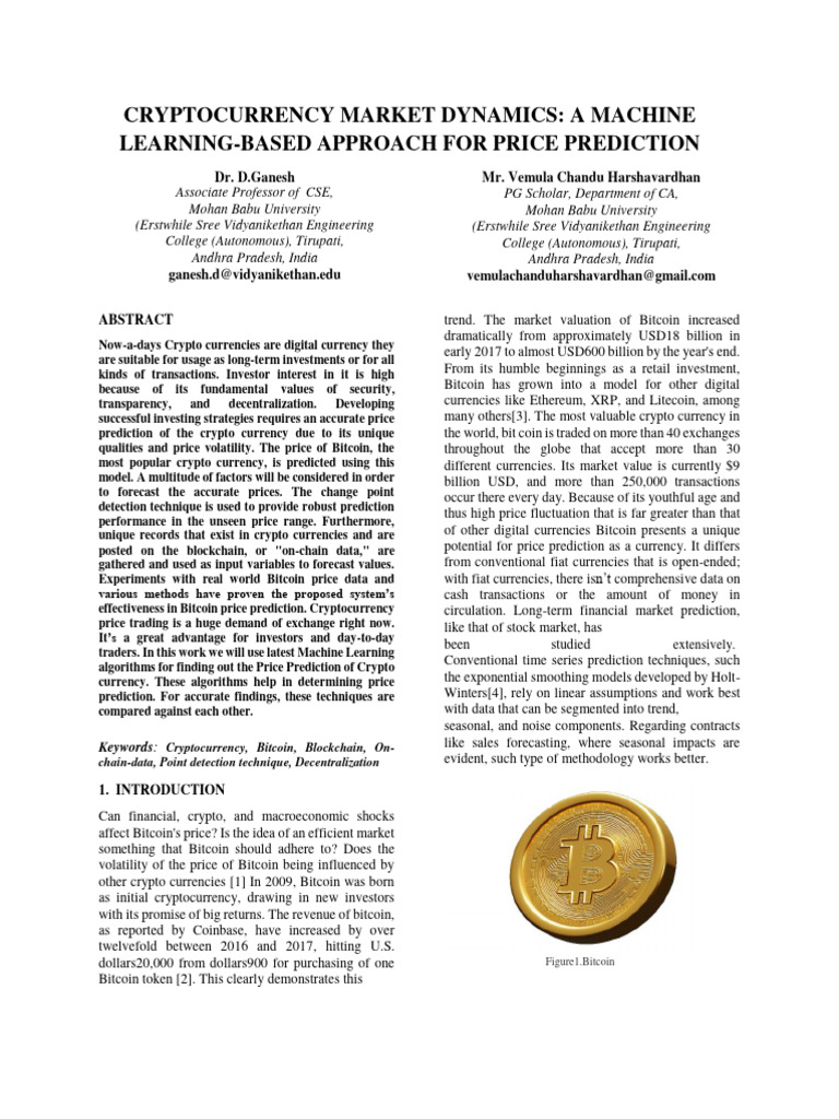 Bitcoin Price Prediction via Machine Learning | PDF | Cryptocurrency ...