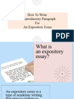 LCC112 WRITING How To Write An Introductory Paragraph For An Expository