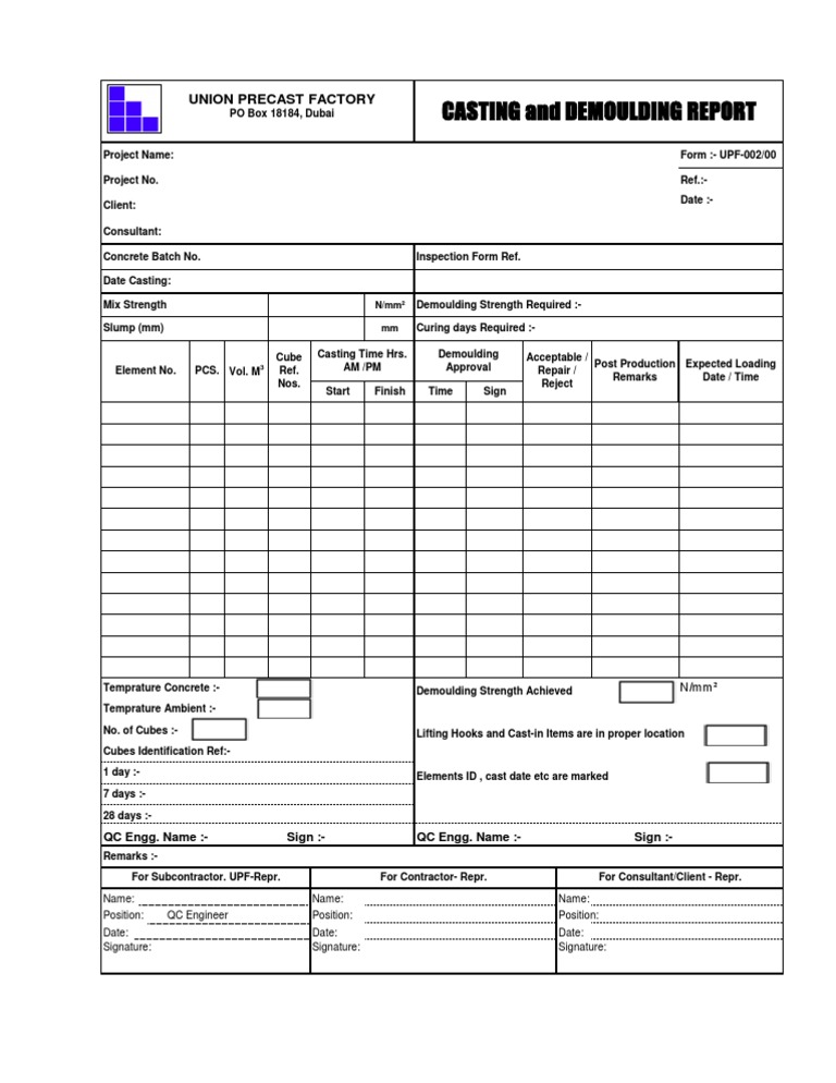 Concrete Casting Report