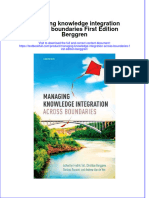 Textbook Managing Knowledge Integration Across Boundaries First Edition Berggren Ebook All Chapter PDF