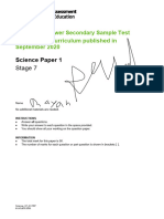 Science Stage 7 Sample Paper 1 - tcm143-595699