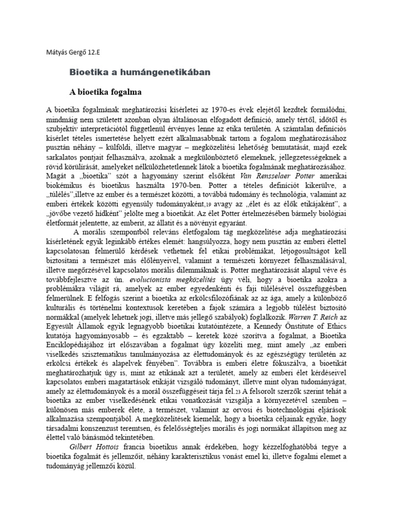 Bioetika A Humángenetikában | PDF