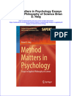 Textbook Method Matters in Psychology Essays in Applied Philosophy of Science Brian D Haig Ebook All Chapter PDF