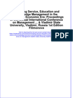 Download textbook Managing Service Education And Knowledge Management In The Knowledge Economic Era Proceedings Of The Annual International Conference On Management Vladimir State University Vladimir Russia 1 ebook all chapter pdf 