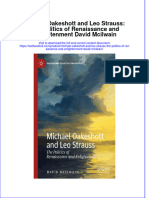 Textbook Michael Oakeshott and Leo Strauss The Politics of Renaissance and Enlightenment David Mcilwain Ebook All Chapter PDF