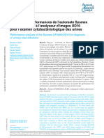 Analyse Des Performances de L'automate Sysmex UF4000 Associé À L'analyseur D'images UD10 Pour L'examen Cytobactériologique Des Urines