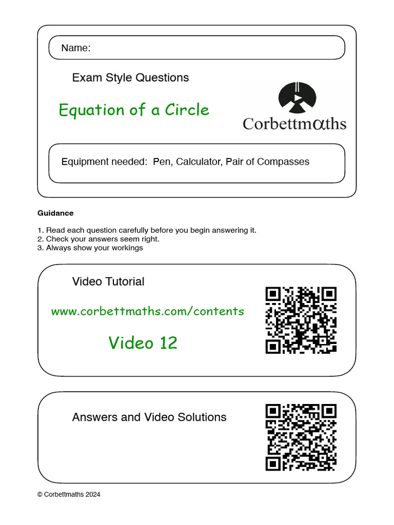 Equation of A Circle | PDF | Circle | Elementary Mathematics