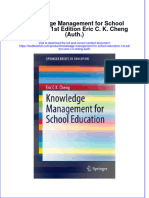 Textbook Knowledge Management For School Education 1St Edition Eric C K Cheng Auth Ebook All Chapter PDF