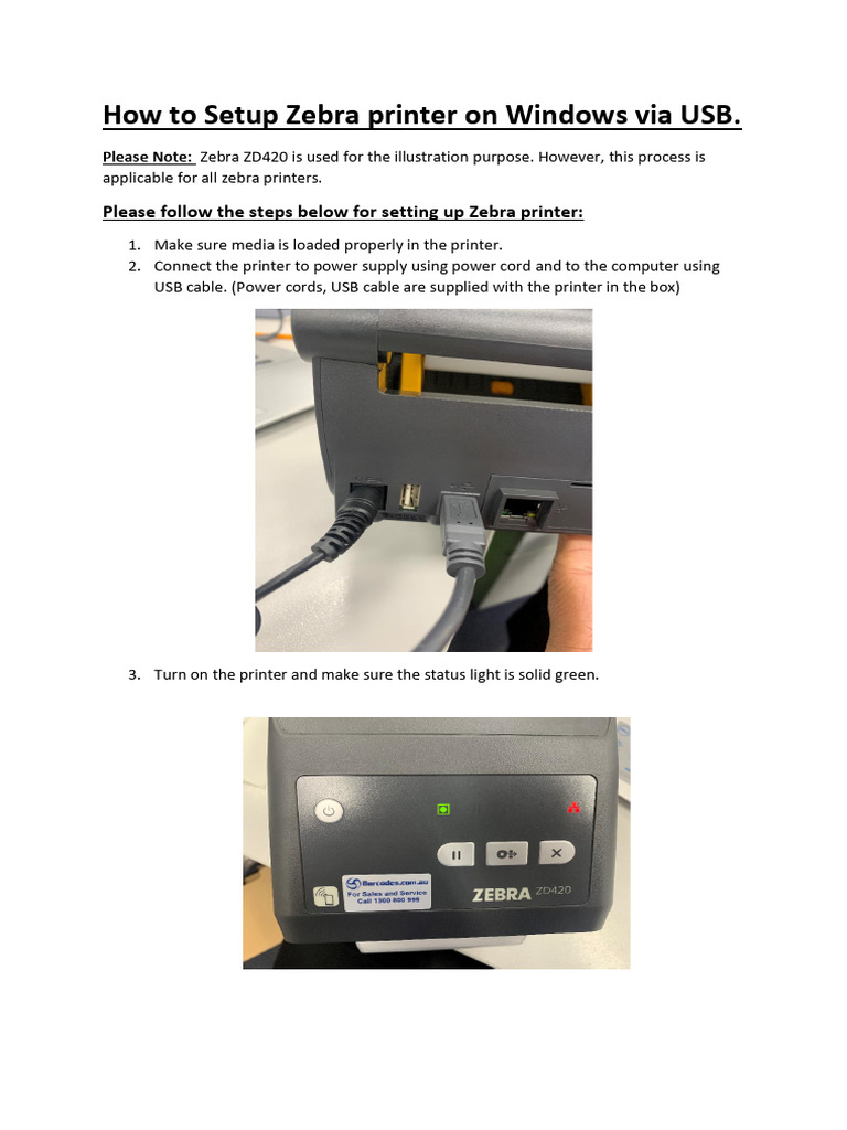 How To Setup Zebra Printer On Windows Via USB | PDF | Printer