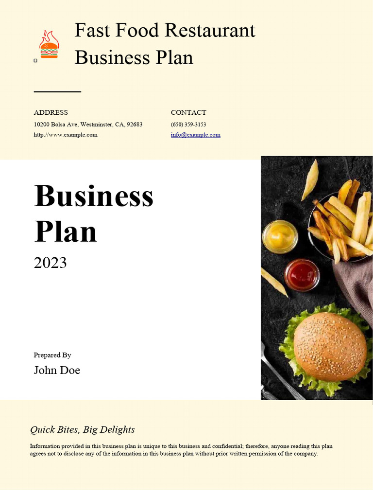 Fast Food Restaurant Business Plan | PDF | Equity (Finance) | Business ...