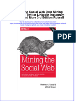 Textbook Mining The Social Web Data Mining Factwitter Linkedin Instagram Github and More 3Rd Edition Russell Ebook All Chapter PDF