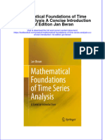 Download textbook Mathematical Foundations Of Time Series Analysis A Concise Introduction 1St Edition Jan Beran ebook all chapter pdf 