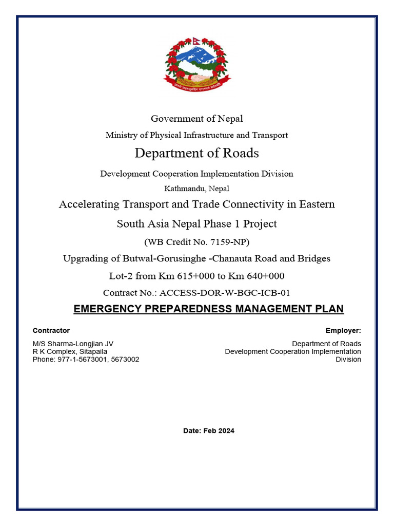 Photo inspiration: Emergency Preparedness Plan For Nepal Project Pdf Photo Inspiration
