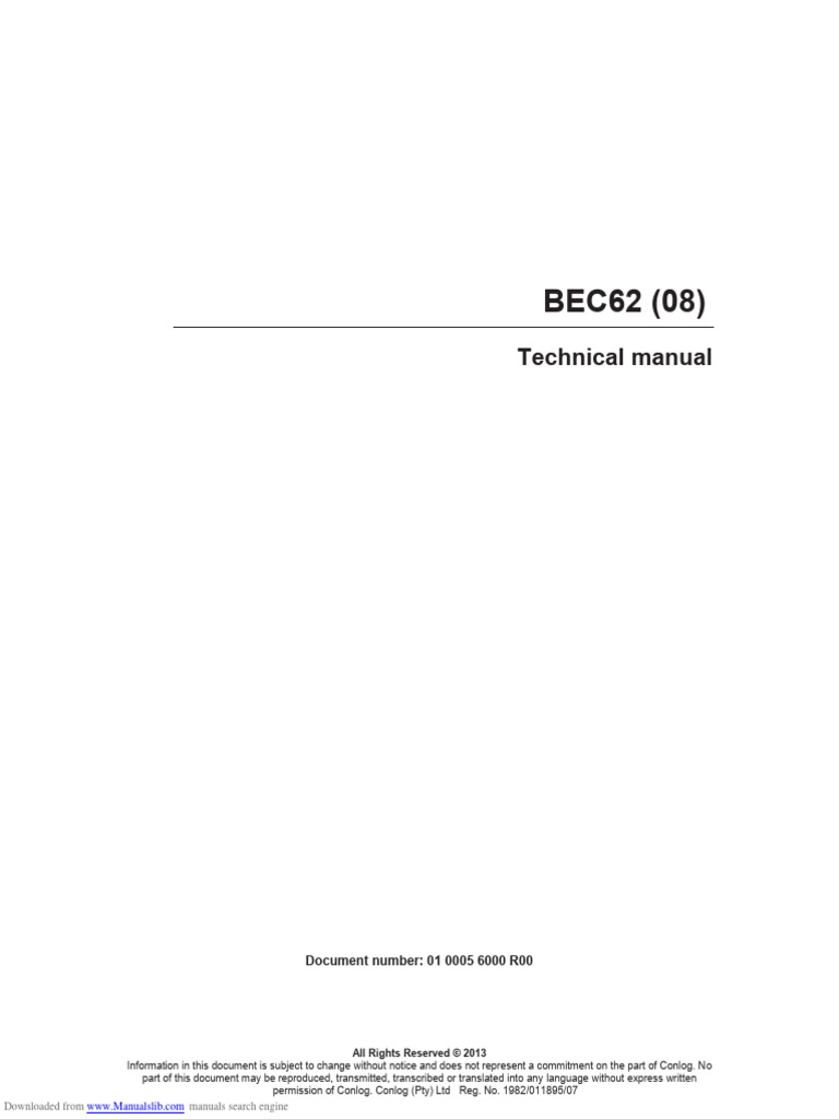conlog bec62 manual | PDF | Electrical Wiring | Electrical Connector